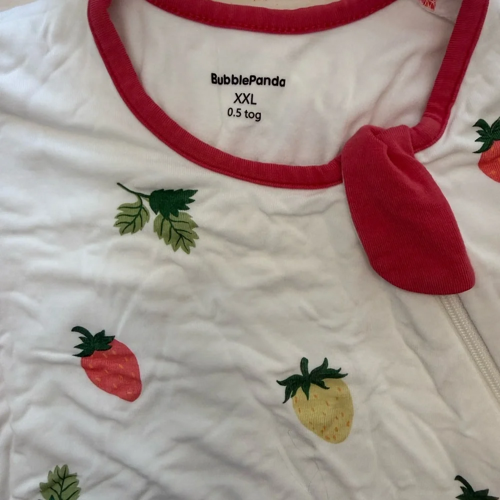 Strawberry Print Bamboo Sleep Sack 0.5 tog - Picture 6 of 7